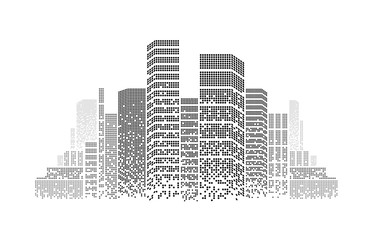 Fototapeta premium City background architectural with drawings of modern for use web, magazine or poster vector design.