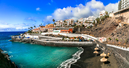 Fototapeta na wymiar Tenerife island holidays - coastal town Puerto di Santiago. Canary islands of Spain