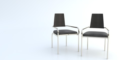 Obraz premium 2 leather chairs in a white room