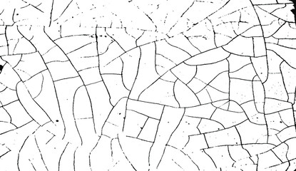 Cracked Surface Grunge Texture Vector. Uneven Overlay. Distressed Grungy Effect. Vector Illustration.Black Isolated on White Background. EPS 10.