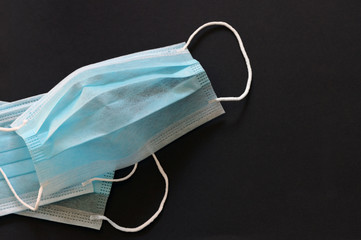 Medical Masks Isolated On Black Background