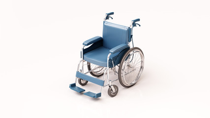 wheelchair on white background 3d render