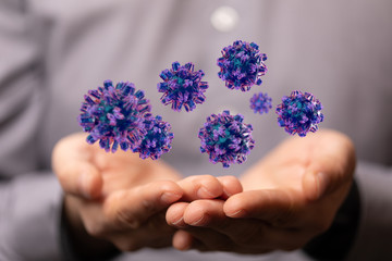 flu virus attack digital 3d  epidemic.