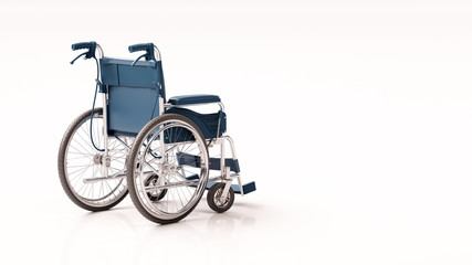 wheelchair on white background 3d render