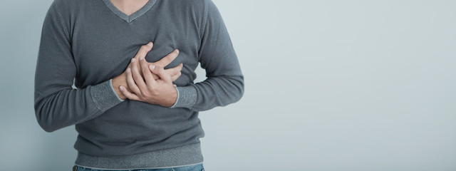 heartache; heart attack in a man