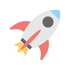 Rocket launch icon. Startup sign. Business product launch sign. Flat icon design for perfect website and app UI designs.