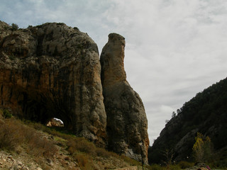 Mountains with special shapes and cave