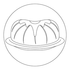 Jelly with Peanut Butter Topping in Line Art Illustration