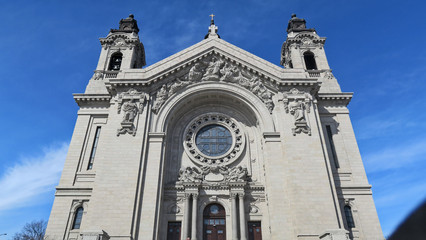Fototapeta premium Cathedral of Saint Paul sunny winter facade view