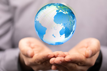 digital earth connection concept 3d.