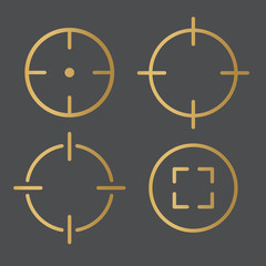 golden target, airm icon- vector illustration