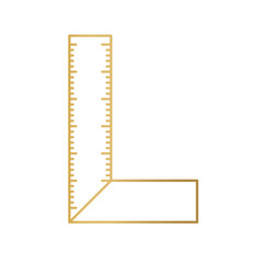 golden setsquare icon- vector illustration