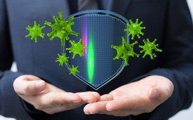 flu virus attack digital 3d