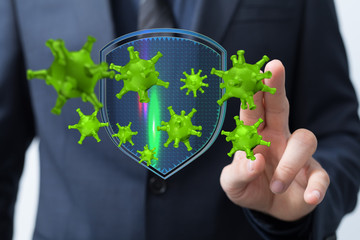 Corona Virus Healthcare Concept. Coronavirus protection Pandemic Sars Fever.
