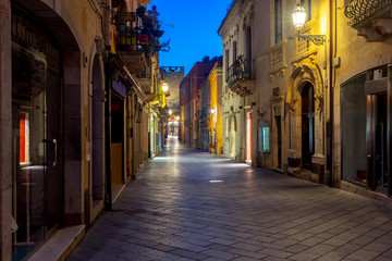 Fototapeta na wymiar Taormina. Sicily. Street Corso Umberto.