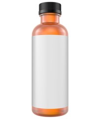 
Realistic 3D Glass Bottle Mock Up Template on White Background.3D Rendering