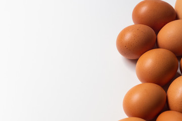 Brown eggs isolated on a white background