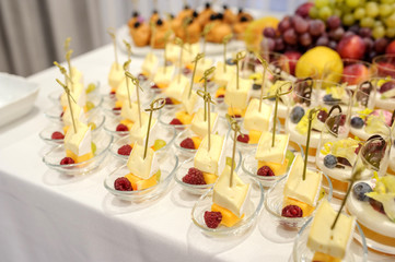 wedding reception table snacks bar