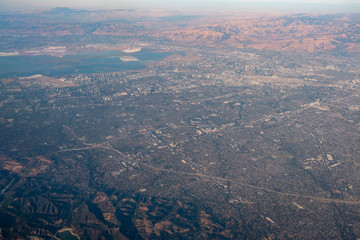 Fototapeta premium Cupertino from above, Apple headquarters, Cupertino, CA, USA, September 20, 2018