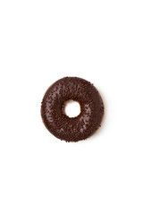 Closeup shot of yummy, tasty fresh donut isolated on background background