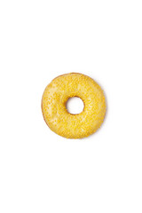 Obraz na płótnie Canvas Closeup shot of yummy, tasty fresh donut isolated on background background
