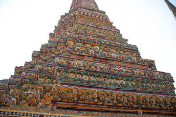 A beautiful view of Wat Pho buddhist temple in Bangkok, Thailand.