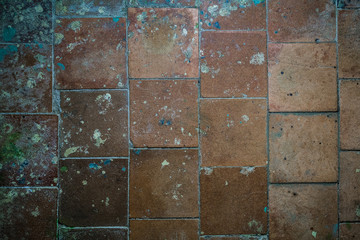 Old tile on the floor.