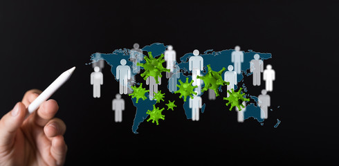 epidemic coronavirus 2019-nCoV, Novel Coronavirus Alert outbreak . Virus Covid 19-NCP. Spread of...