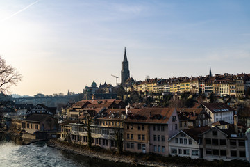 Vue sur la vieille ville de Berne (Canton de Berne, Suisse)