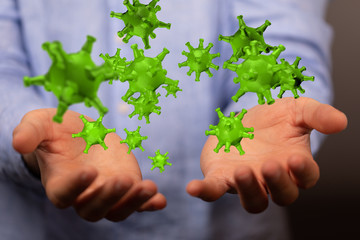 Covid-19 coronavirus, virus that causes acute respiratory infections and the common cold,...