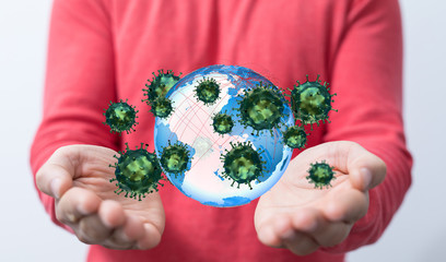 virus. Novel, people  Concept  quarantine.