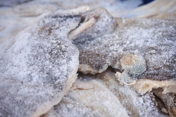 Bacalao conservado en sal en el mercado
