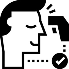Black and White Clip-art Illustration of Check Body Temperature to Fight Corona-virus