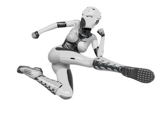 super soldier female is kicking