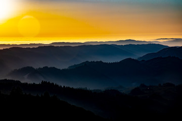 mountain silhouette at sunset