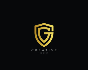 Obraz premium Letter G CG Logo Design, Creative Minimal G CG Monogram In Gold Color