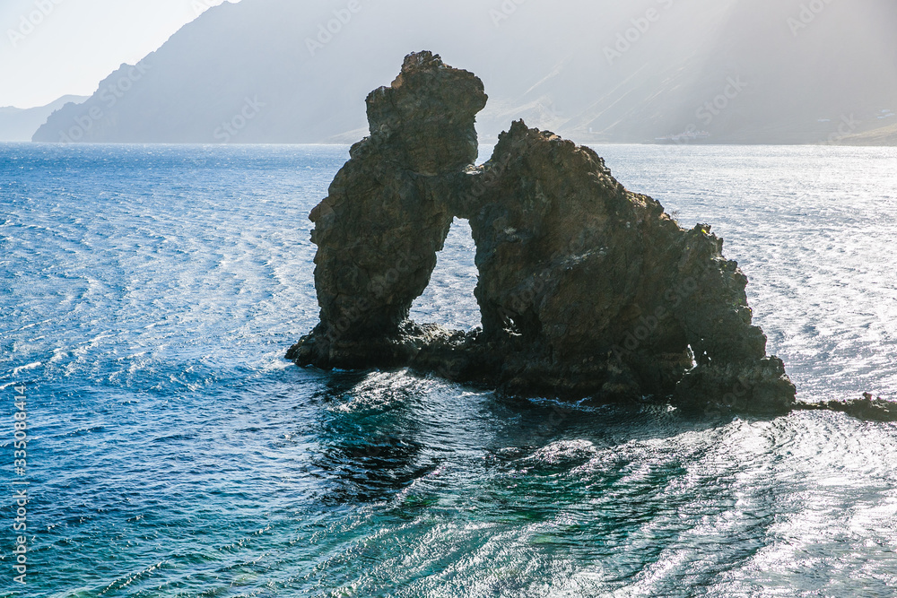 Wall mural rock in the sea