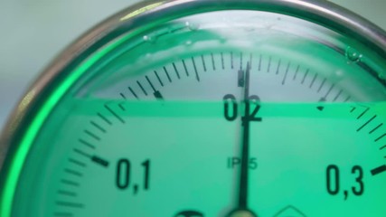 macro Pressure gauge - measuring instrument on equipment