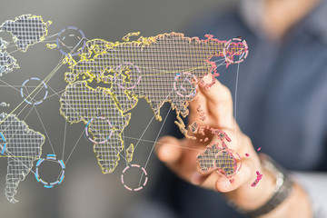  Big data visualization. Network connection structure network