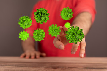 contagious coronavirus pandemic, dangerous virus outbreak 3d.