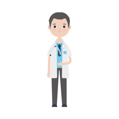 cute doctor icon, flat style