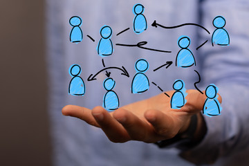 team work connection digital concept .