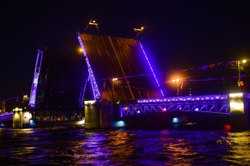 Plakat night view of the bridge