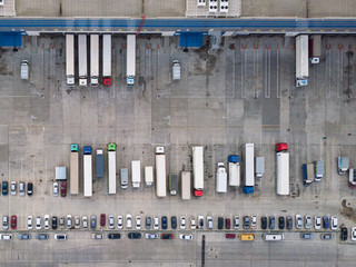 Top down drone shot. Cargo logistic terminal. © Igor Krivosheev