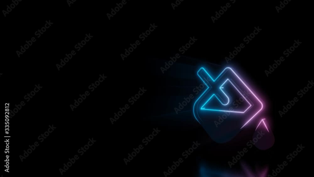 Poster abstract 3d rendering glowing blue purple neon symbol of jar with liquid in pour out position and dr