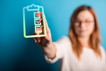 Touching Check List on Visual Screen.