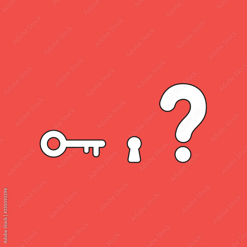 Aufkleber vector illustration concept of key and keyhole with question mark.