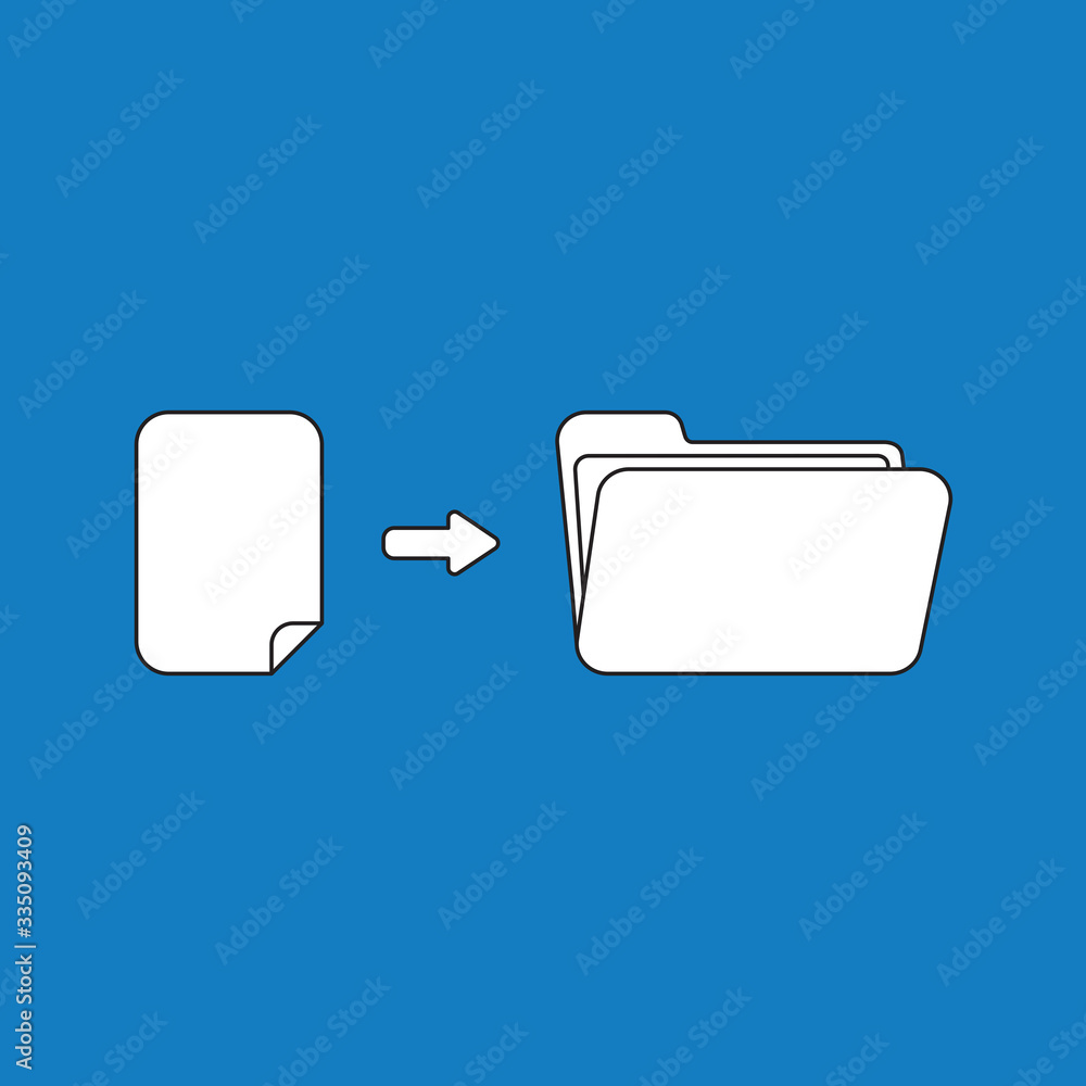 Aufkleber vector illustration concept of blank paper into open folder.