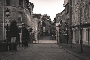 Empty street in Montreal