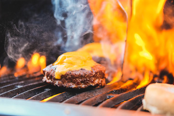 Flamed Cheeseburger on the Grillage